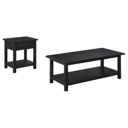 Payne  Coffee and 1-drawer End Table Set Brown