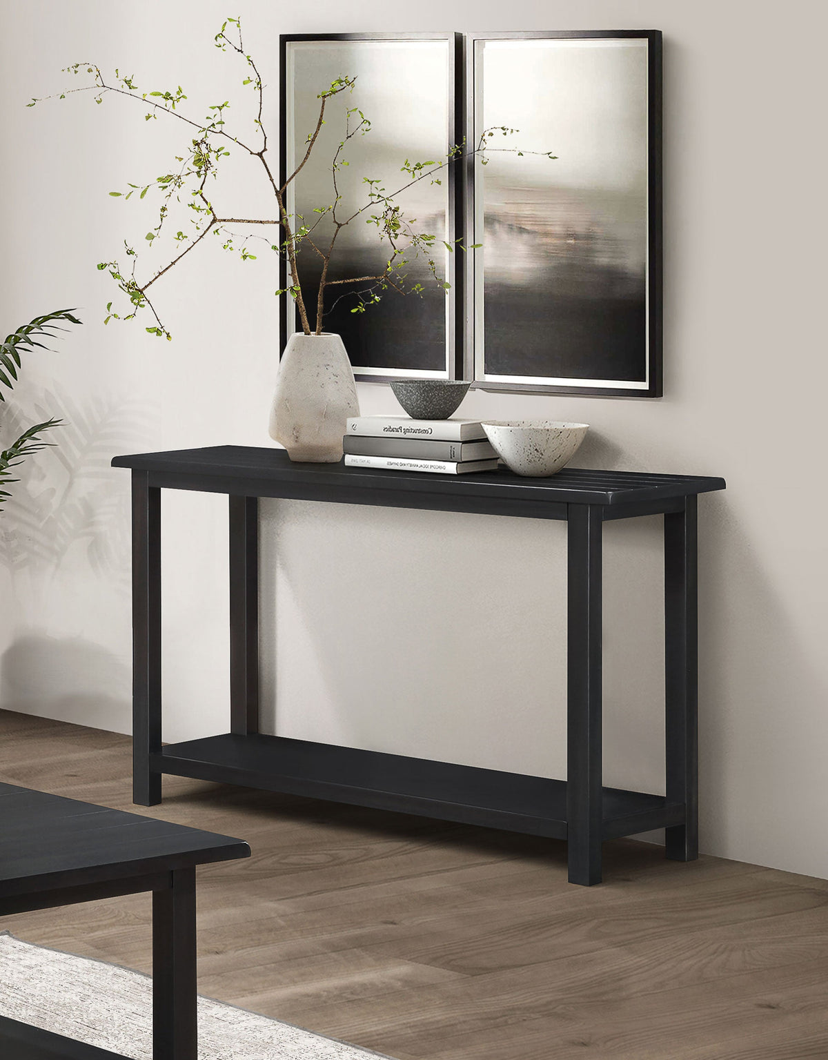 Payne Wood Entryway Sofa Console Table Distressed Brown