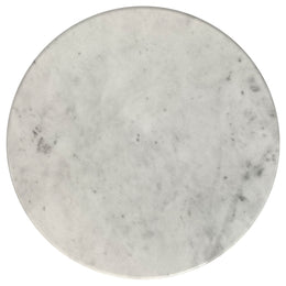 Hermas  Round Marble Coffee and End Table Set White