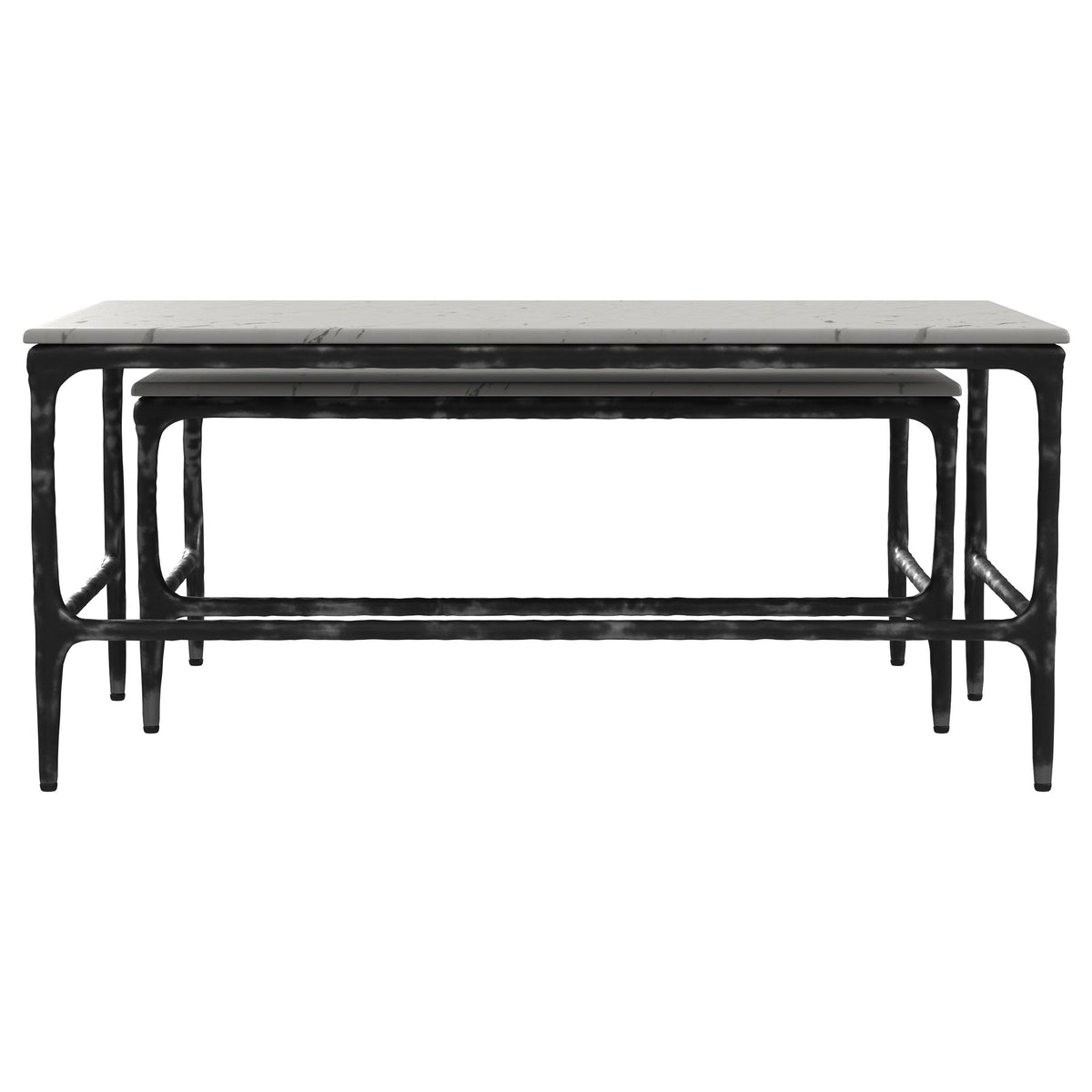 Ebby  Genuine Marble Top Nesting Coffee Tables White