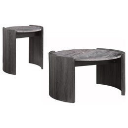 Gladstone 2-piece Coffee and End Table Set Distressed Grey