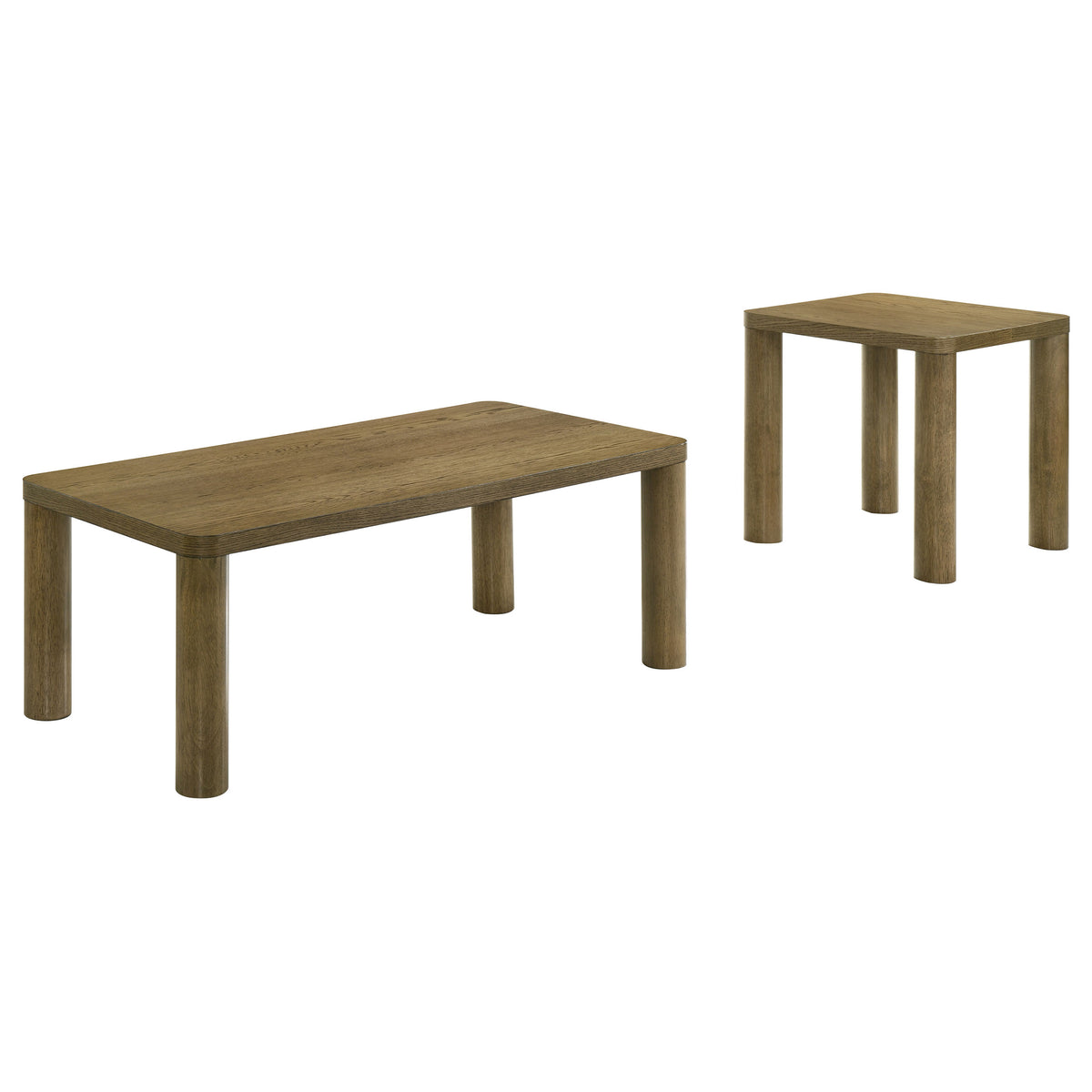 Castlewood Cocktail Coffee Table Set Brown Oak