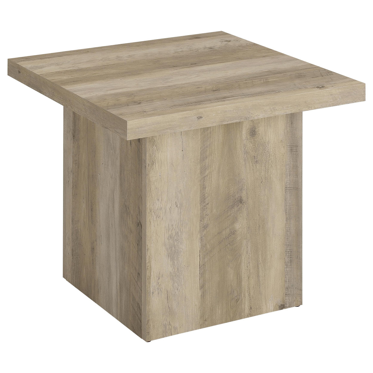 Devar Square Coffee End Table Set Distressed Pine