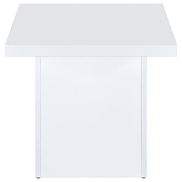 Devar Square Coffee End Table Set White High Gloss