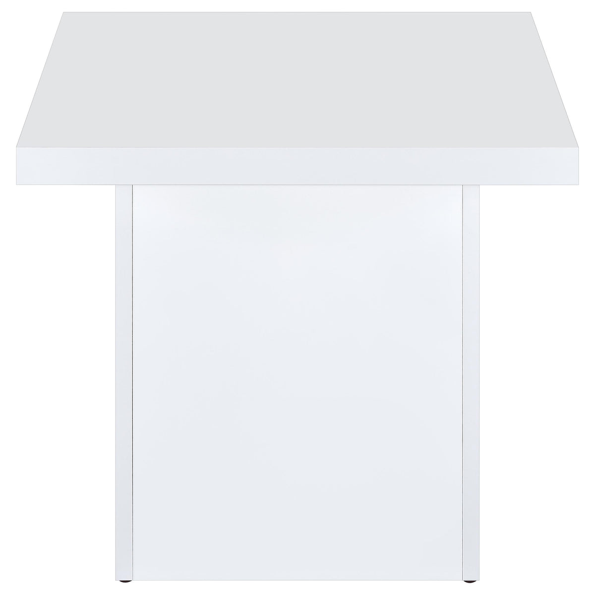 Devar Square Coffee End Table Set White High Gloss