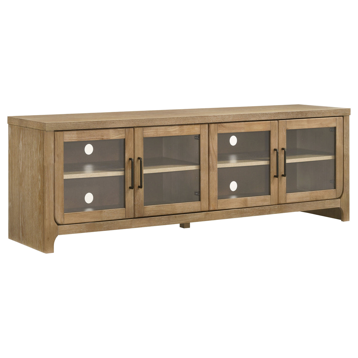 Brenham 79-inch 4-door TV Stand Media Console Light Oak