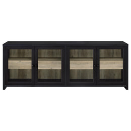 Denison 79-inch 4-door TV Stand Media Console Black