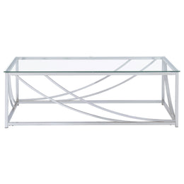 Lille Rectangular Glass Top Coffee Table Chrome