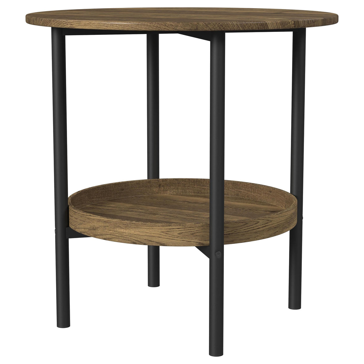 Delfin  Round Coffee and End Table Set Brown