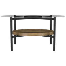 Delfin  Round Coffee and End Table Set Brown