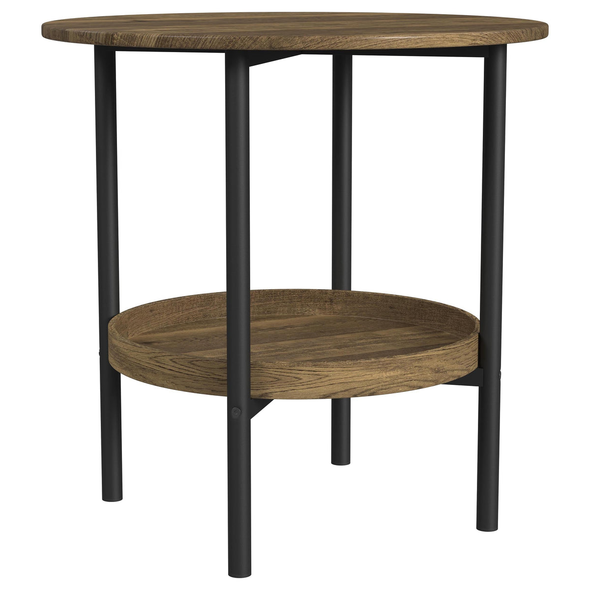 Delfin  Round Coffee and End Table Set Brown