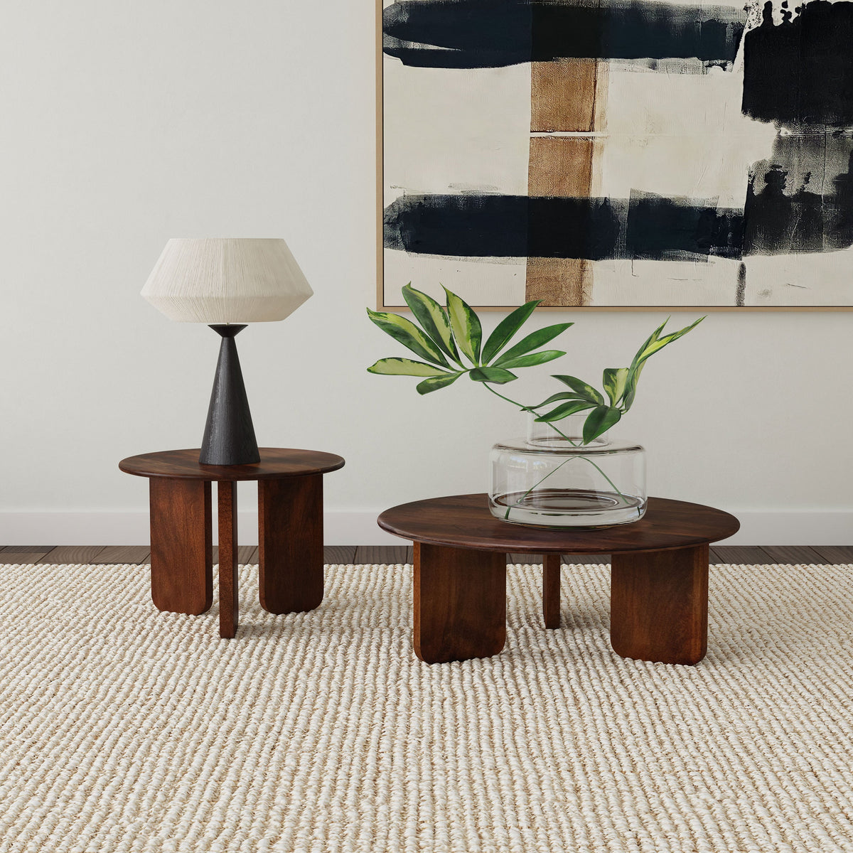 Dale  Solid Wood Coffee and End Table Set Brown
