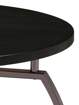 Dacre Round Coffee and End Table Set Dark Charcoal
