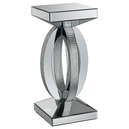 Amalia  Mirrored Coffee and End Table Set Silver