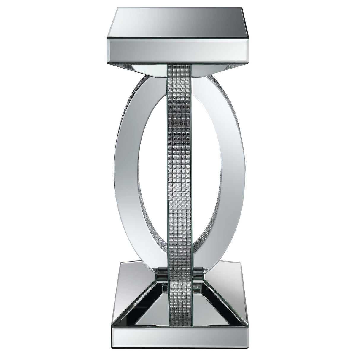 Amalia  Mirrored Coffee and End Table Set Silver
