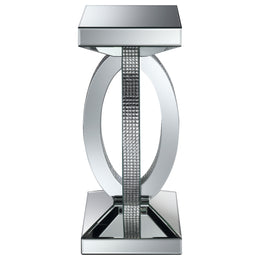 Amalia  Mirrored Coffee and End Table Set Silver