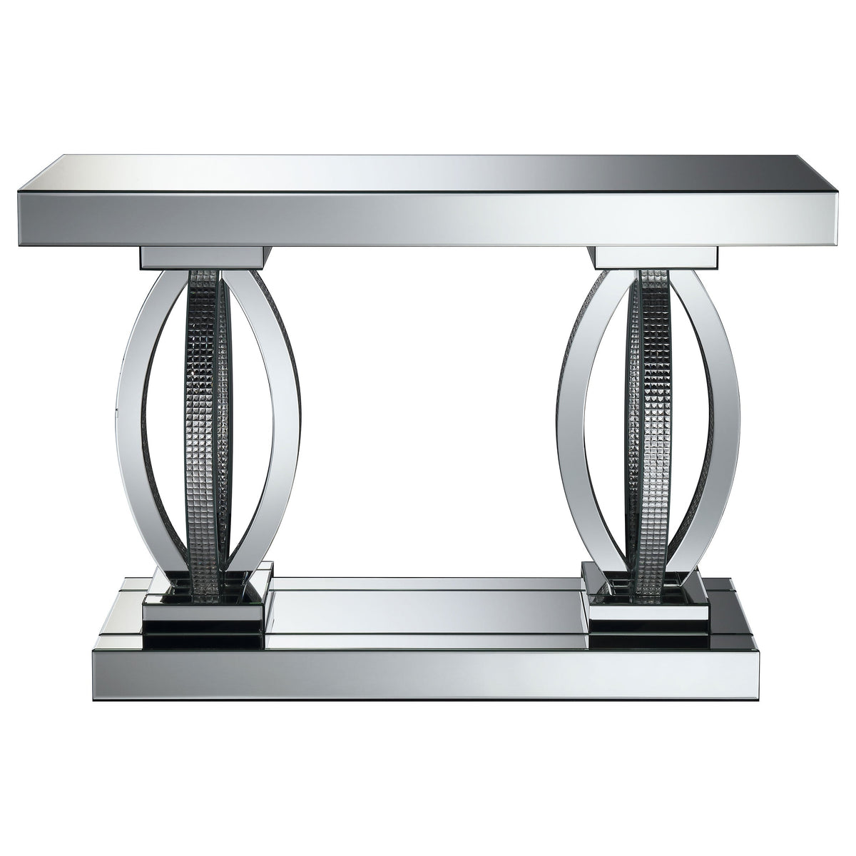Amalia Mirrored Acrylic Entryway Sofa Console Table Silver