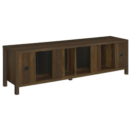 Carey 79-inch TV Stand Fireplace Media Console Dark Pine