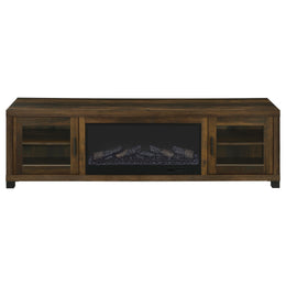 Havering 71-inch TV Stand Fireplace Media Console Dark Pine