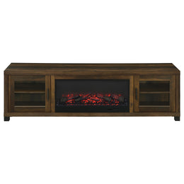 Havering 71-inch TV Stand Fireplace Media Console Dark Pine