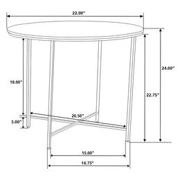 Ellison  Round Marble Coffee and End Table Set White