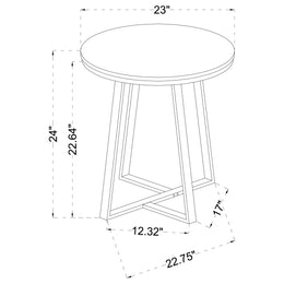 Hugo Coffee and End Table Set White Faux Marble