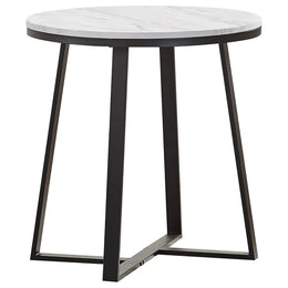 Hugo Coffee and End Table Set White Faux Marble