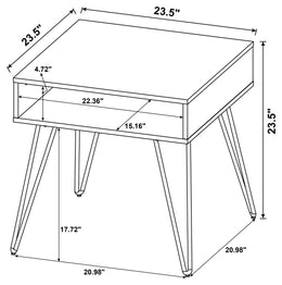 Fanning Engineered Wood Side End Table Golden Oak