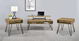 Fanning Lift Top Coffee and End Table Set Golden Oak