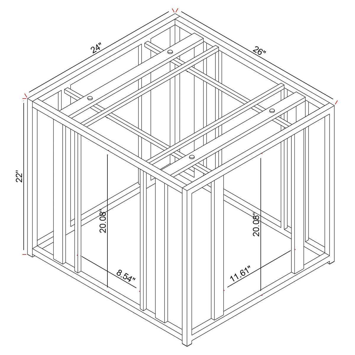 Adri Rectangular Glass Top Side End Table