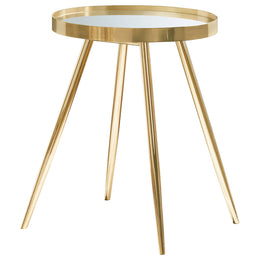 Kaelyn Round Coffee and End Table Set Gold