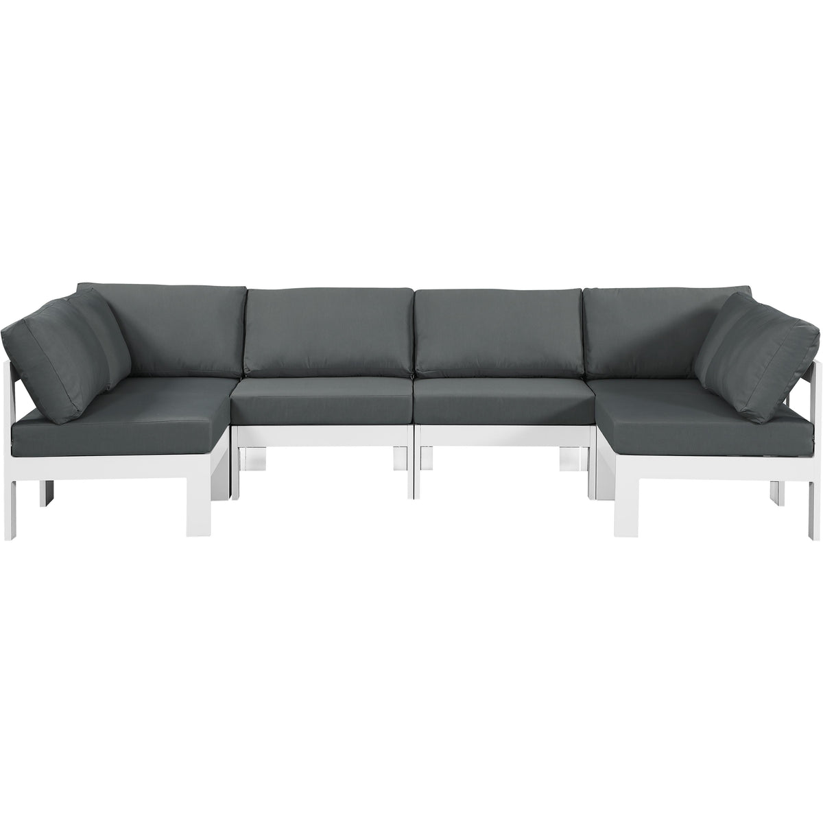 Meridian Nizuc Grey Water Resistant Fabric Outdoor Patio Modular Sectional