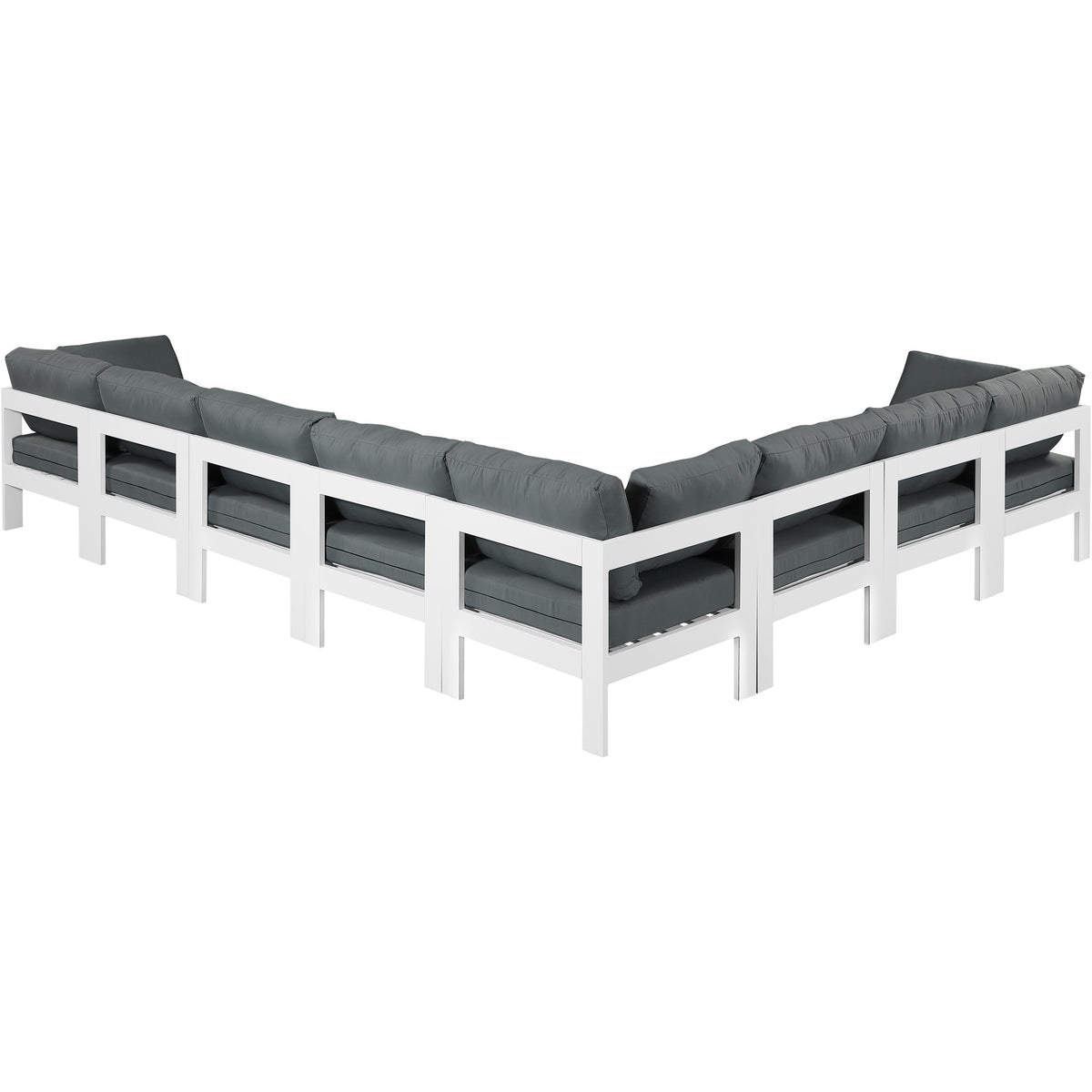 Meridian Nizuc Grey Water Resistant Fabric Outdoor Patio Modular Sectional