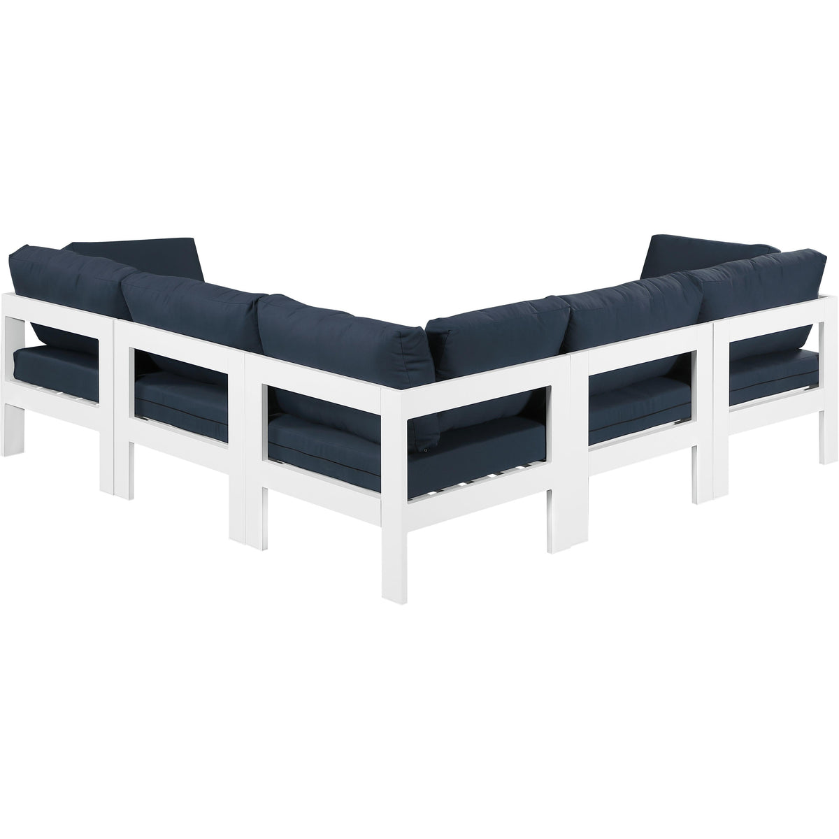 Meridian Nizuc Navy Water Resistant Fabric Outdoor Patio Modular Sectional