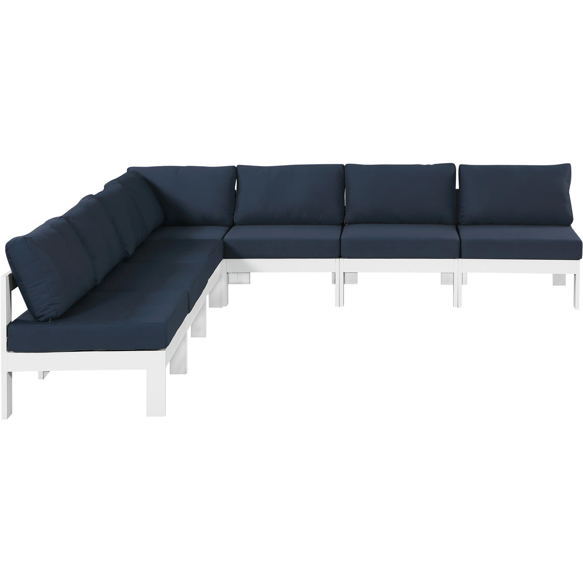 Meridian Nizuc Navy Water Resistant Fabric Outdoor Patio Modular Sectional