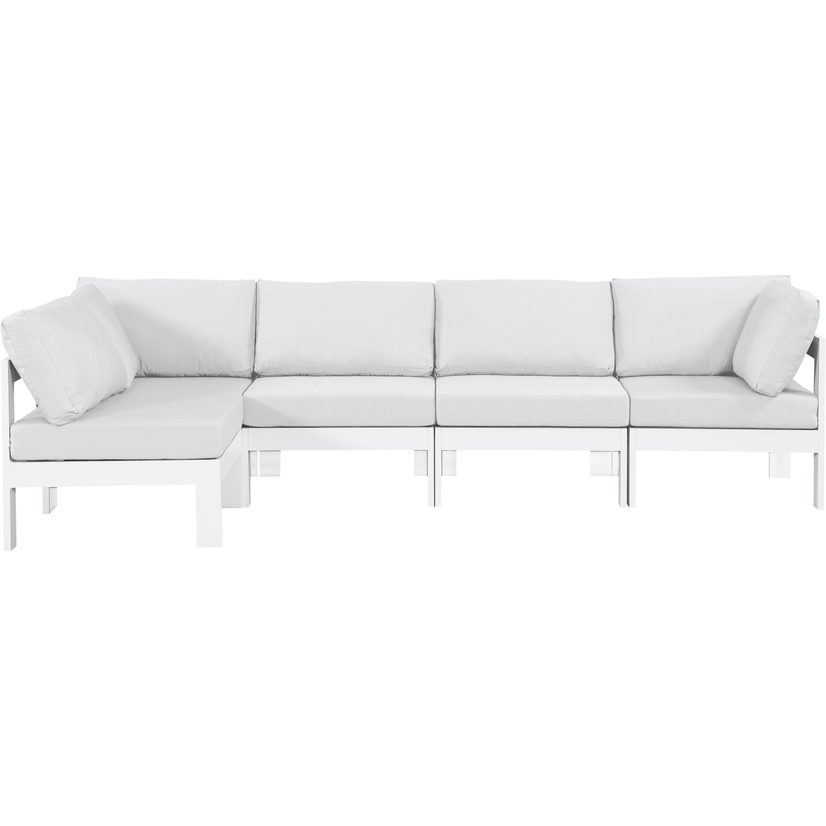 Meridian Nizuc White Water Resistant Fabric Outdoor Patio Modular Sectional