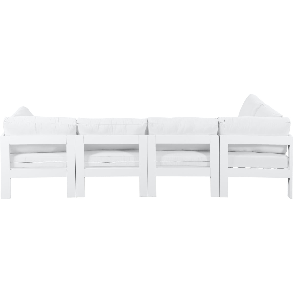 Meridian Nizuc White Water Resistant Fabric Outdoor Patio Modular Sectional