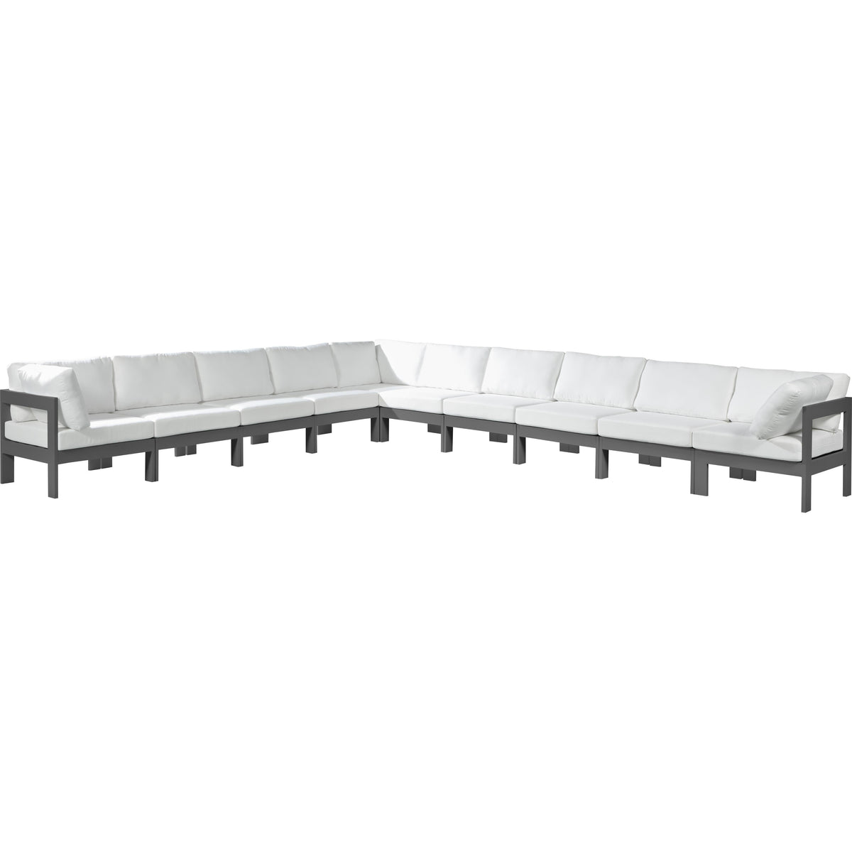 Meridian Nizuc White Water Resistant Fabric Outdoor Patio Modular Sectional