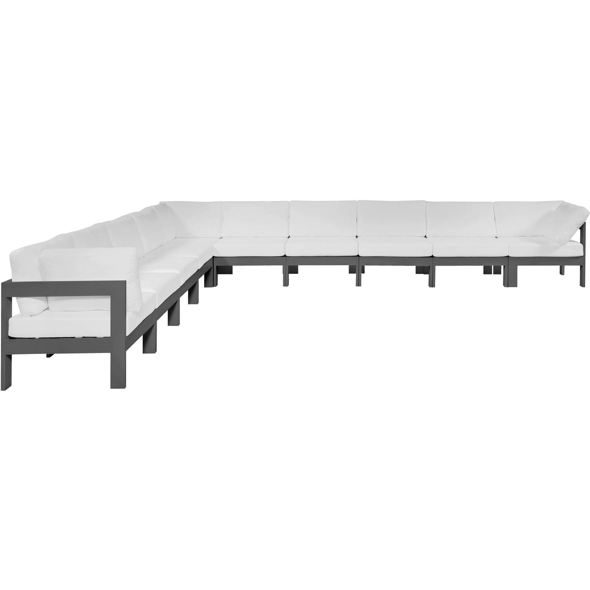 Meridian Nizuc White Water Resistant Fabric Outdoor Patio Modular Sectional