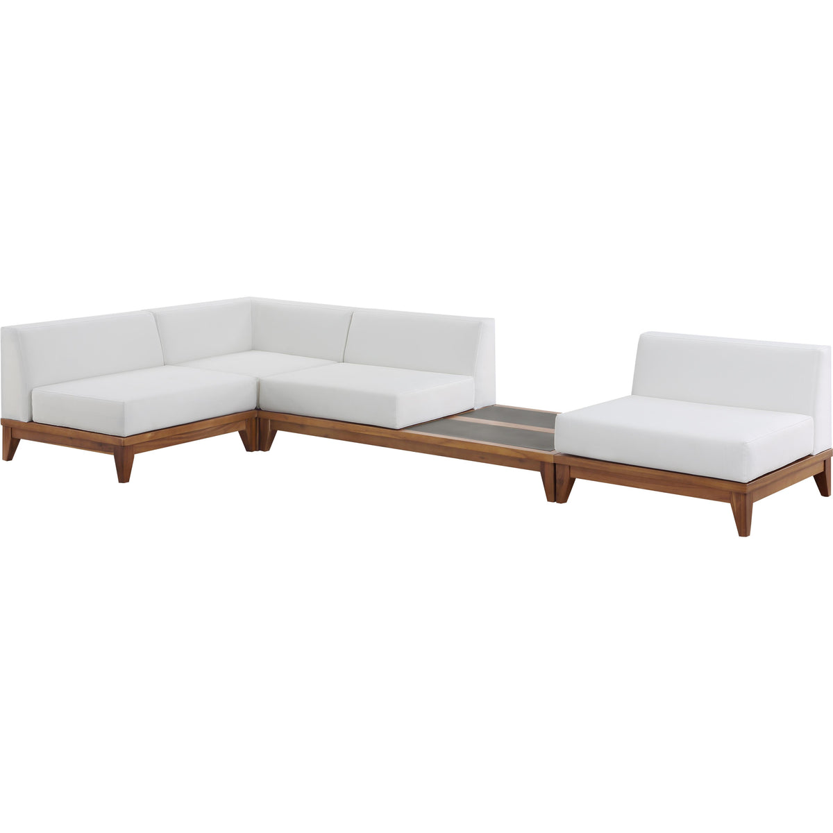 Meridian Rio Off White Water Resistant Fabric Outdoor Patio Modular Sectional