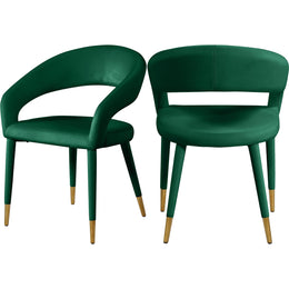 Meridian Destiny Green Velvet Dining Chair