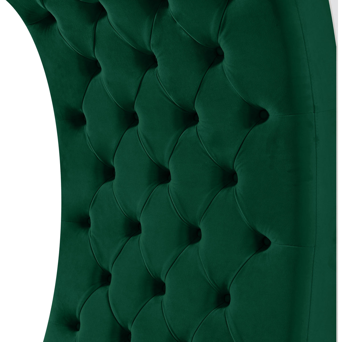 Meridian Crescent Green Velvet Accent Chair