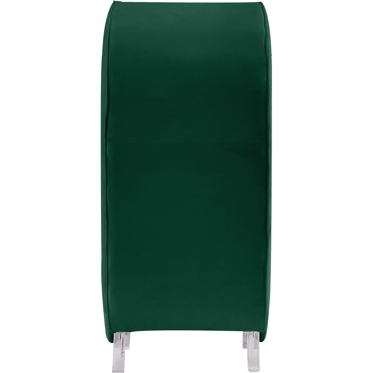 Meridian Crescent Green Velvet Accent Chair