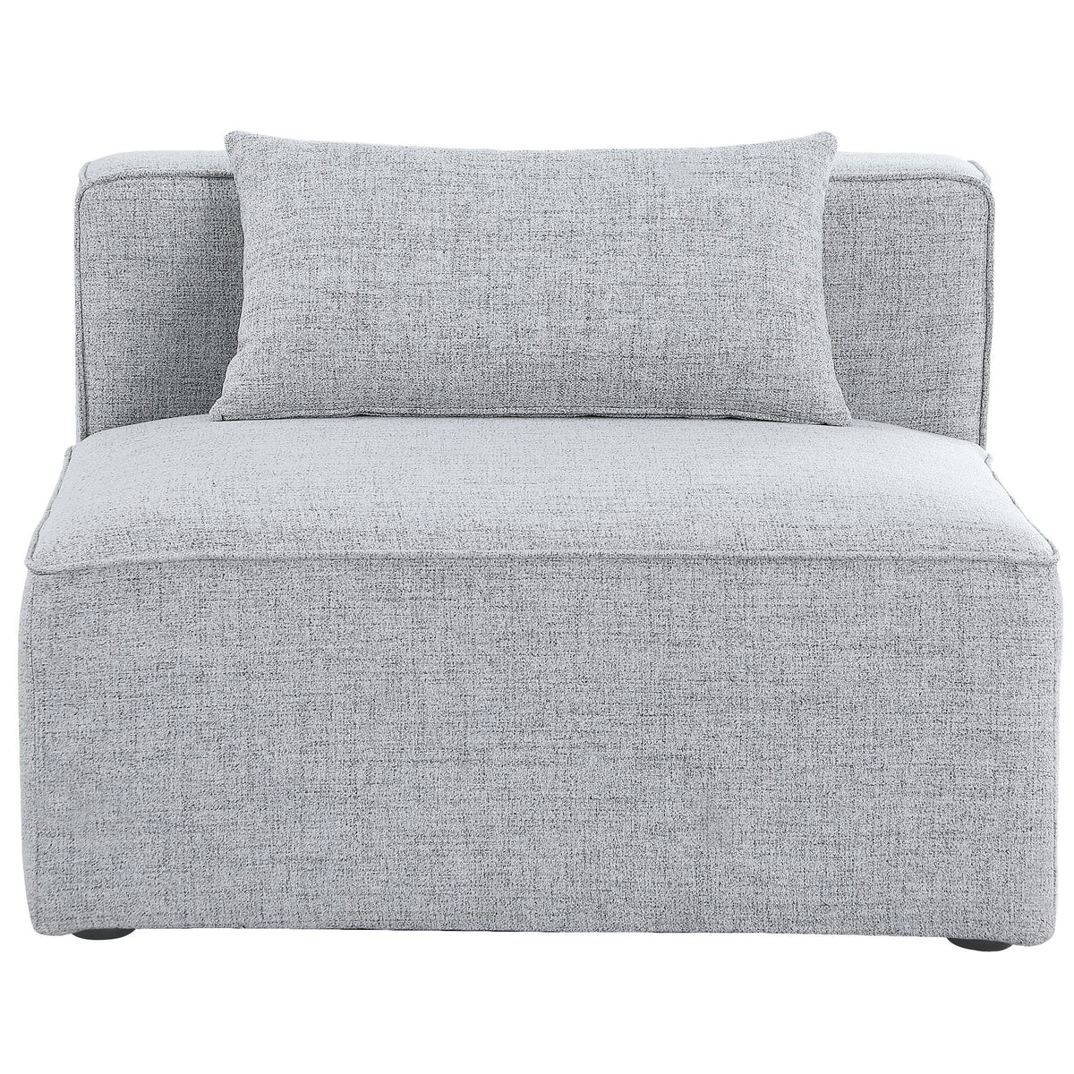 Meridian Cube Grey Durable Linen Textured Armless Chair