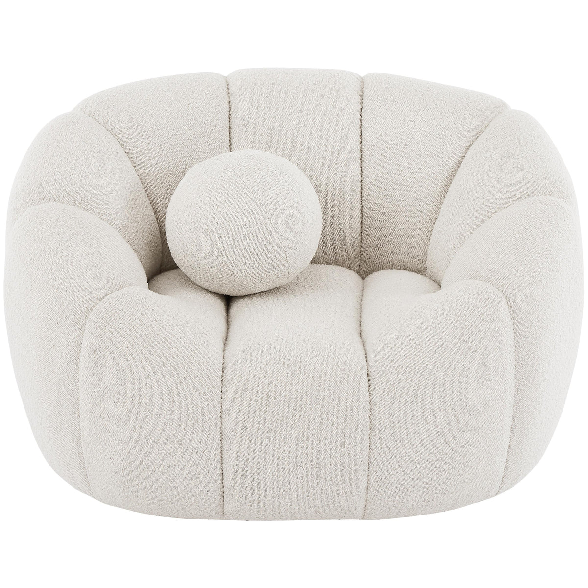 Meridian Elijah Cream Boucle Fabric Chair