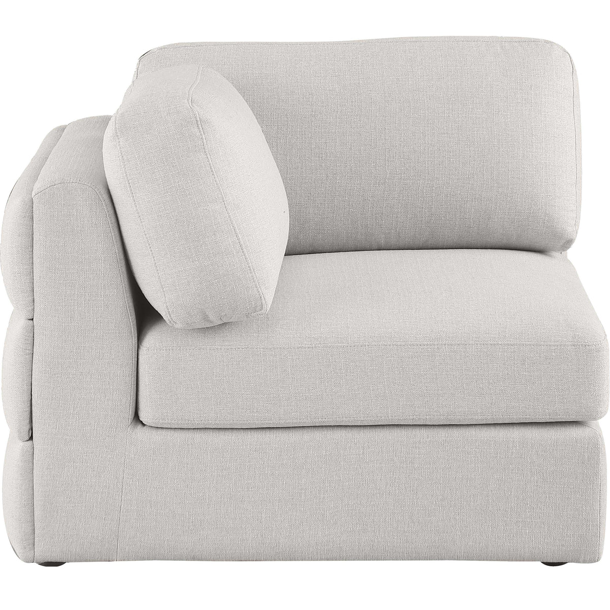 Meridian Beckham Beige Durable Linen Textured Fabric Corner
