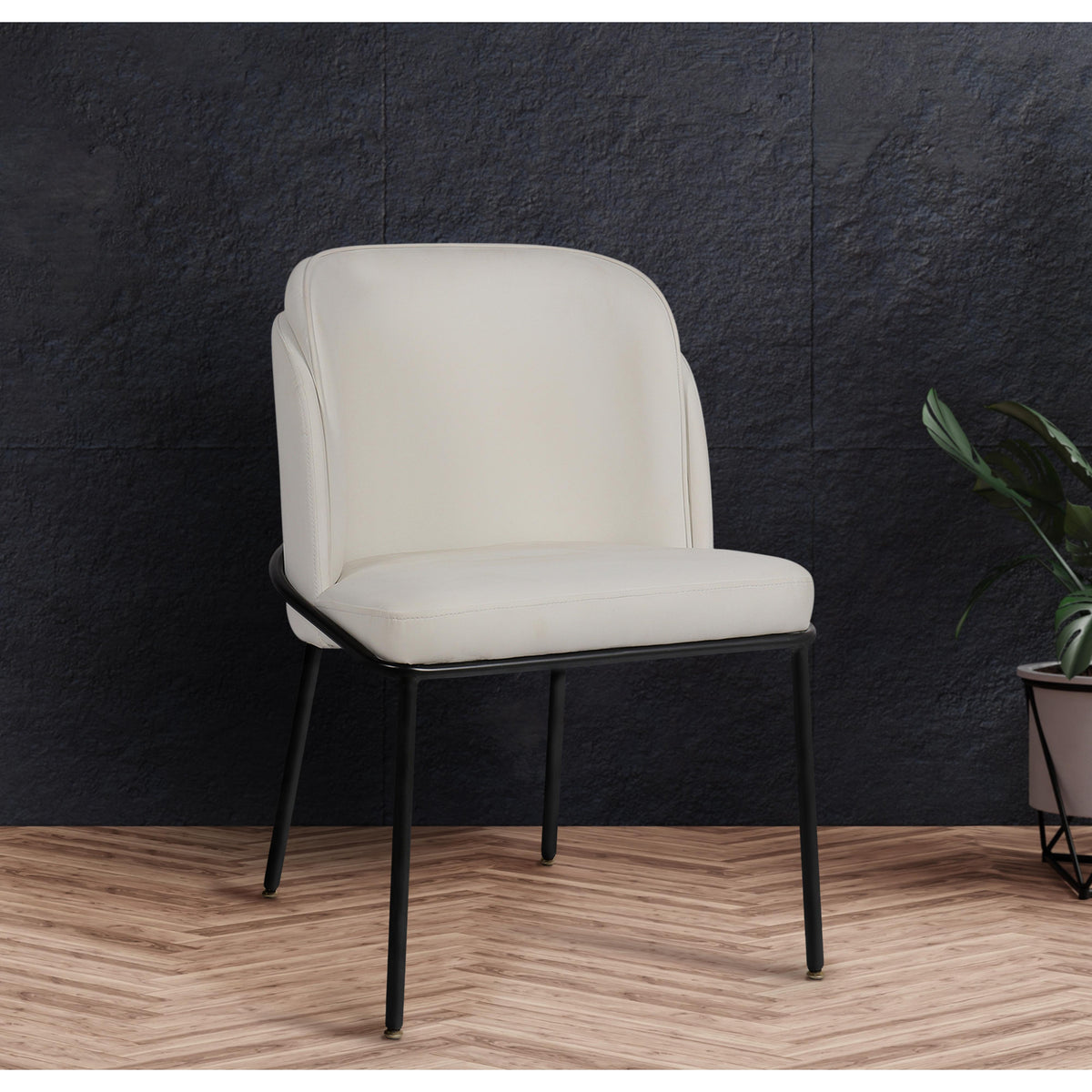 Meridian Jagger White Vegan Leather Dining Chair