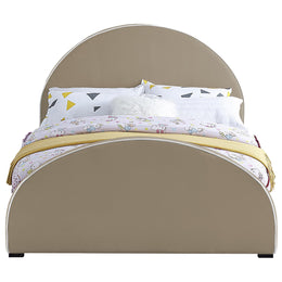 Meridian Brody Beige Velvet Queen Bed