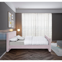 Meridian Dillard Pink Velvet Queen Bed