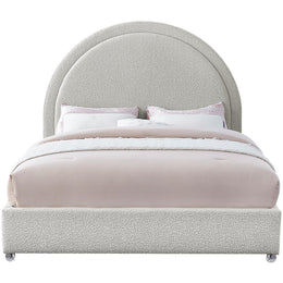 Meridian Milo Cream Fabric Queen Bed